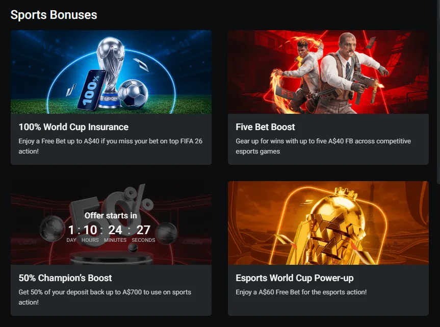 LEON Casino Australia Bonus Offers